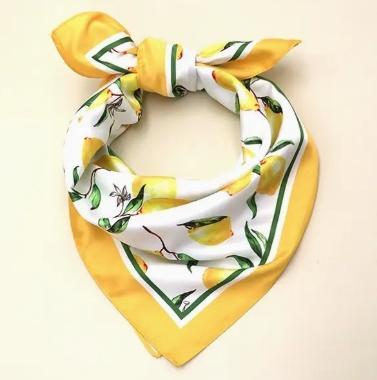 Lemon Silky Feel Bandana Scarf