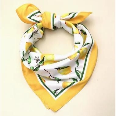 Lemon Silky Feel Bandana Scarf