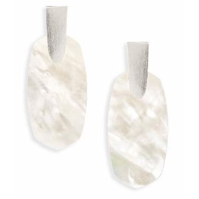 Kendra Scott Aragon White Pearl/Silver Earrings