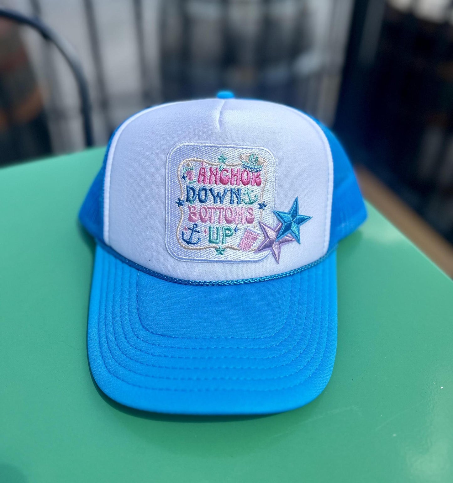 Anchor Down Bottoms Up Trucker Hat