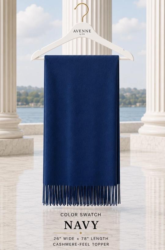 Luxurious Cashmere Blend Shawl Stole with Fringe