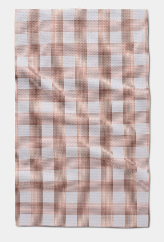 Geometry Kitchen Tea Towel Vintage Gingham Natural