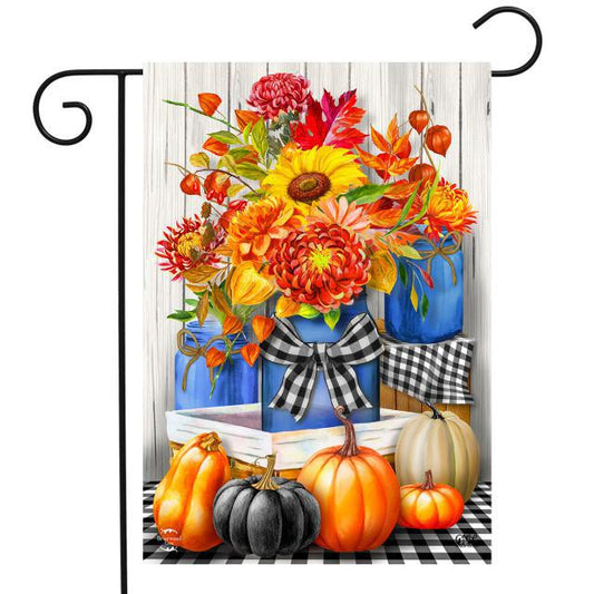 Autumn Mason Jars Floral Flag