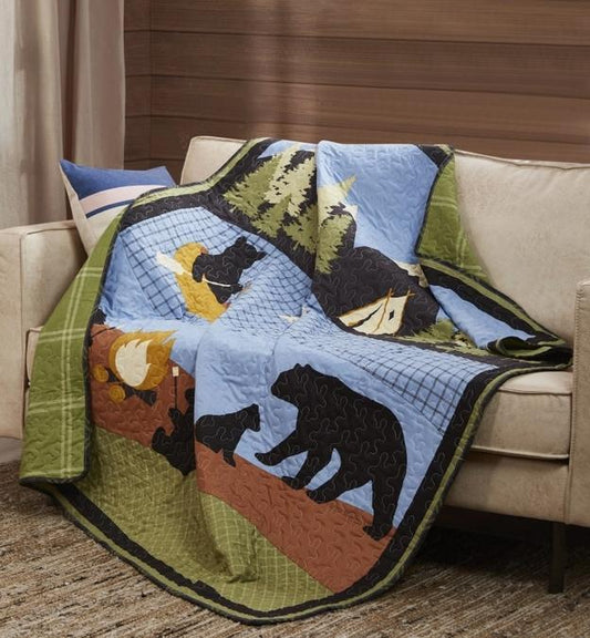 "Bear Lake" Quilted Throw Blanket 50"x60"