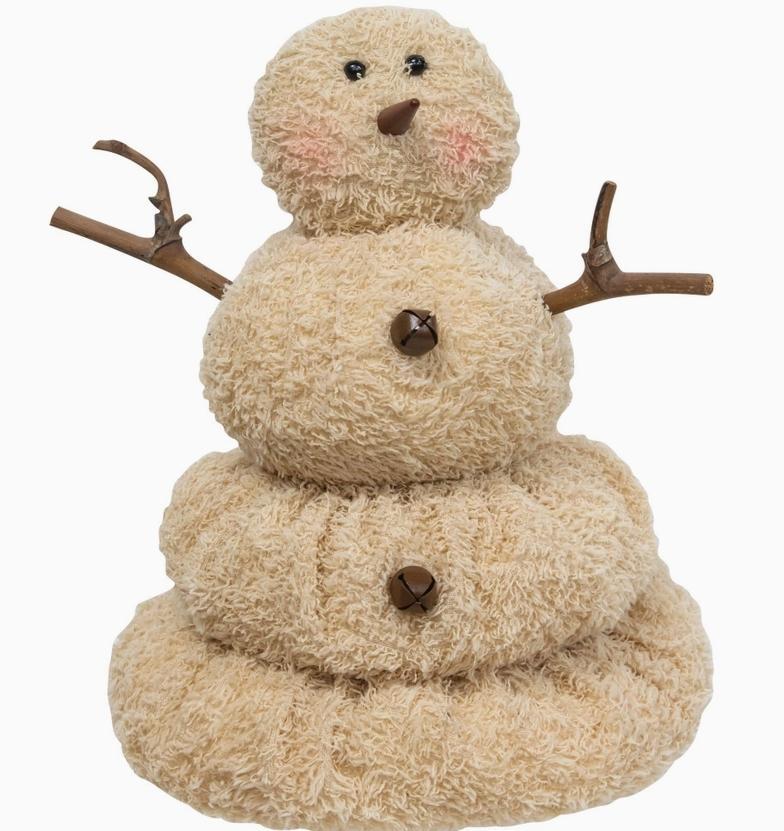 Large Chenille Melting Snowman Decorative Tabletop Object