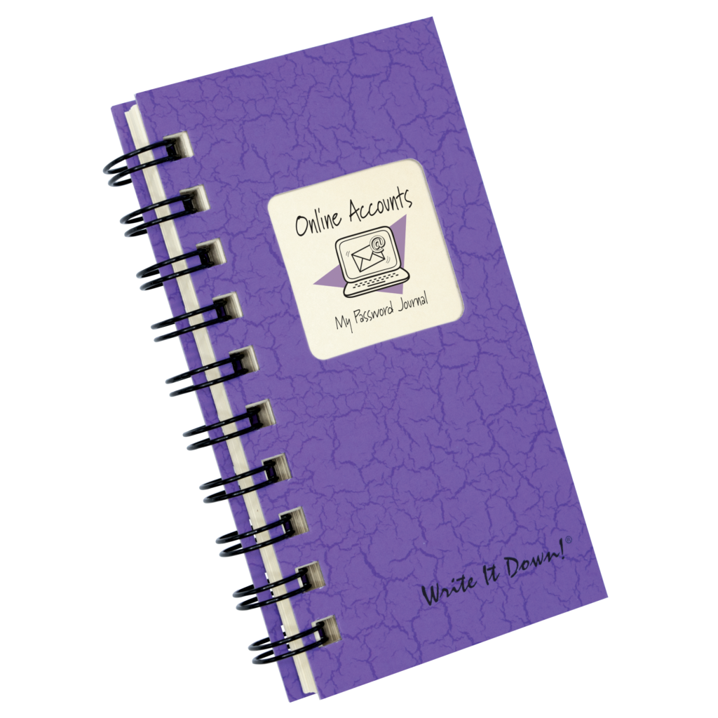 Online Accounts, My Password Mini Journal – Purple