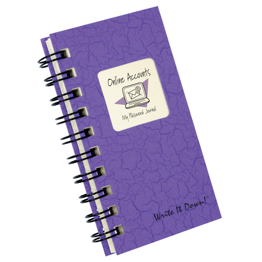 Online Accounts, My Password Mini Journal – Purple