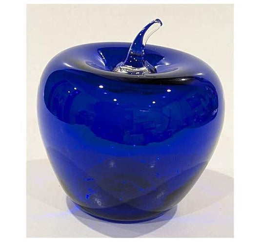 Blenko Glass Apple (Colbalt Blue)