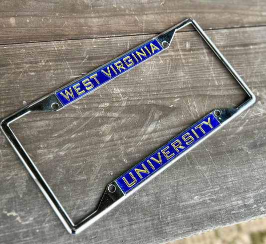 West Virginia University Plate Frame (Blue & Gold)