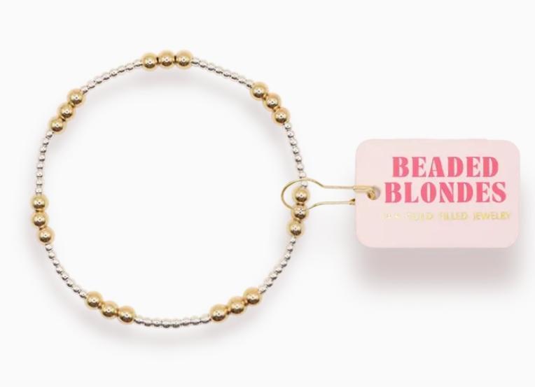 Beaded Blondes Ily Bracelet in Silver with Gold