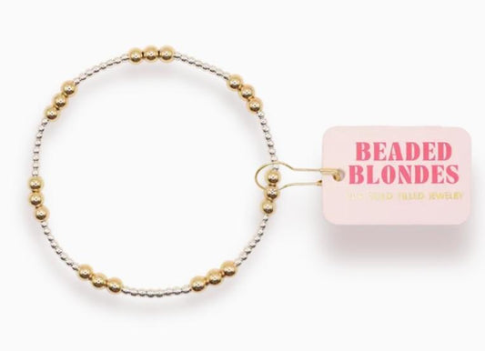 Beaded Blondes Ily Bracelet in Silver with Gold