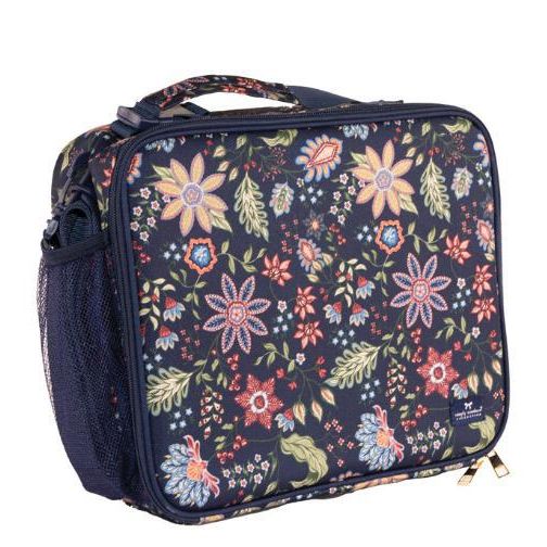Simply Southern School Lunch Bag (Navy Blue Flowers)