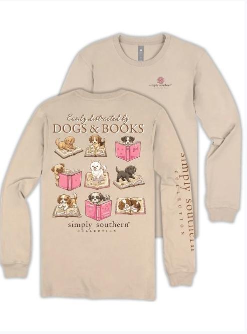 Simply Southern Long Sleeve Dogs & Books Tee