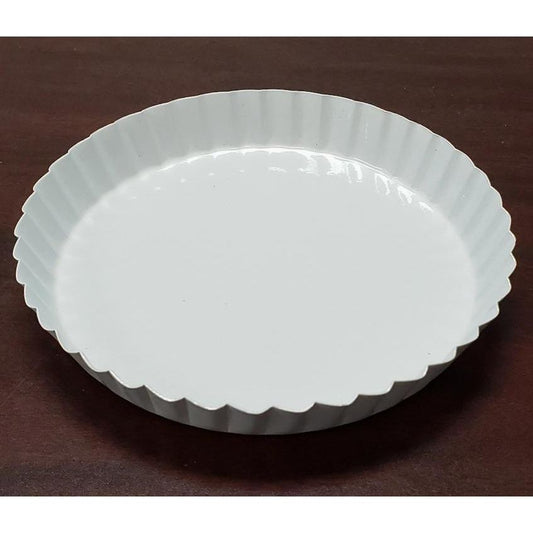 Round Fluted Edge Plate (White)