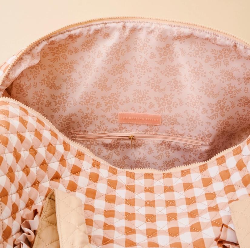 The Darling On-The-Go Quilted Weekender Bag Maple Gingham