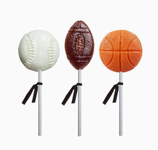 Sports Lollipops - Baseball, Football, Basketball (Assorted)