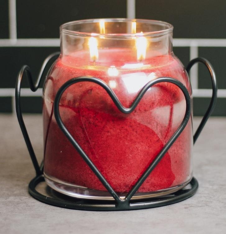 Heart Candle Holder Jar (Black)