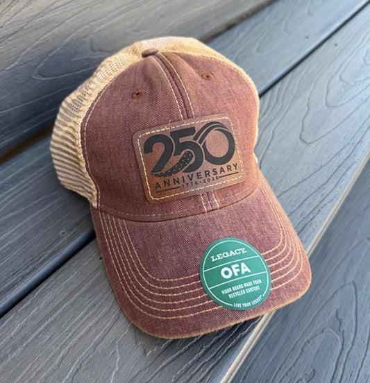 1762 Wine & Brew Legacy Burgundy Mesh 250 Anniversary Leather Patch Hat