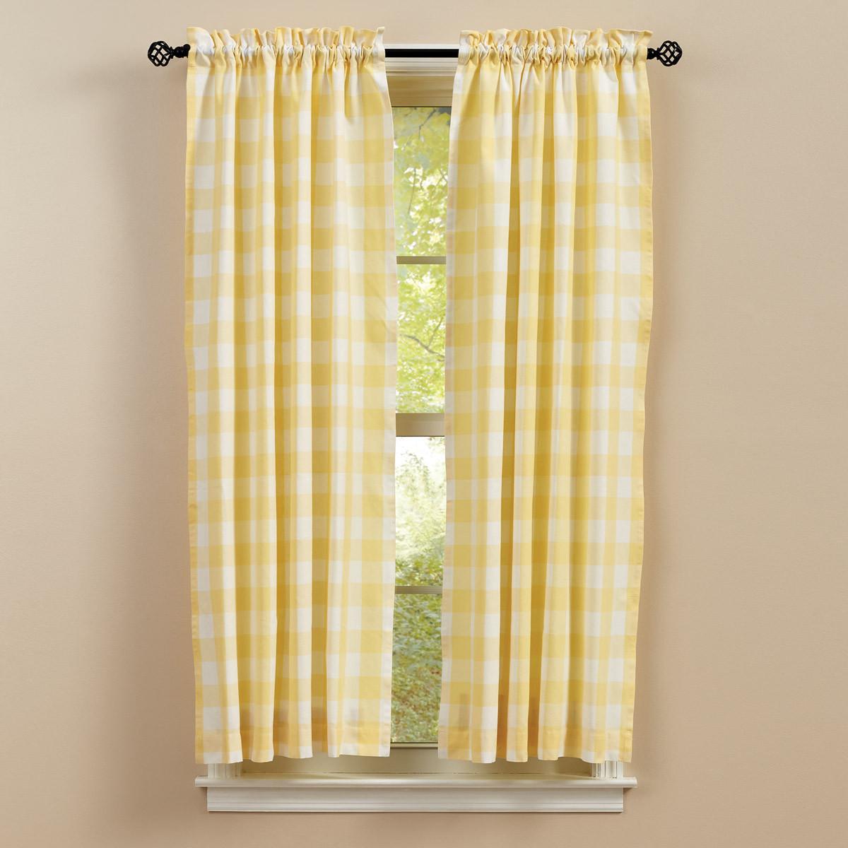 Park Design Wicklow Check Unlined Panels 63" (Yellow)