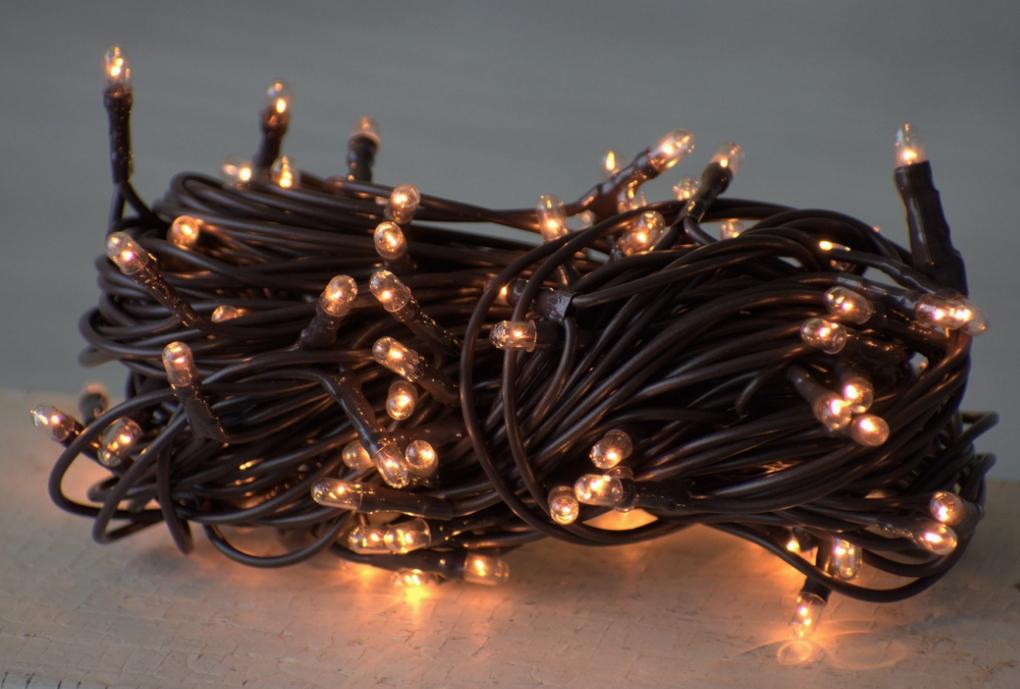 50 Bulb Primitive Rice String Lights 10ft Brown Cord