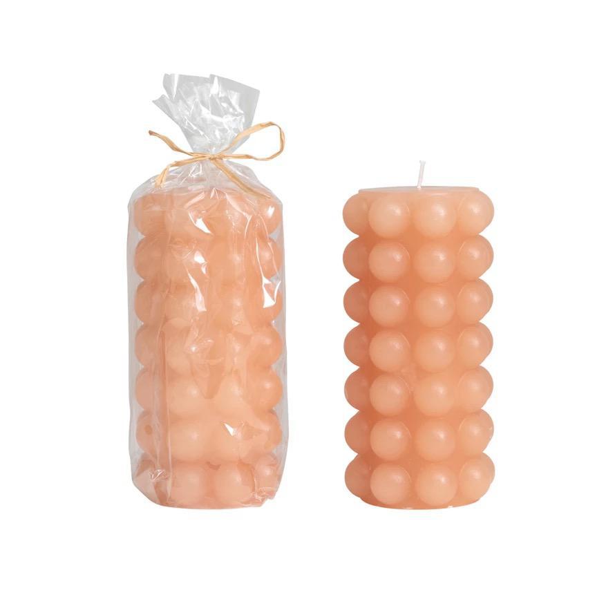 Unscented Hobnail Pillar Candle (Citrus)