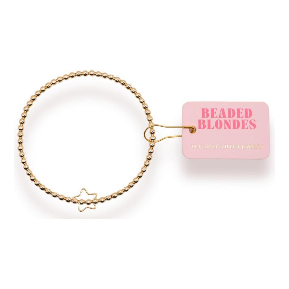 Beaded Blondes Wire Star Charm Bracelet