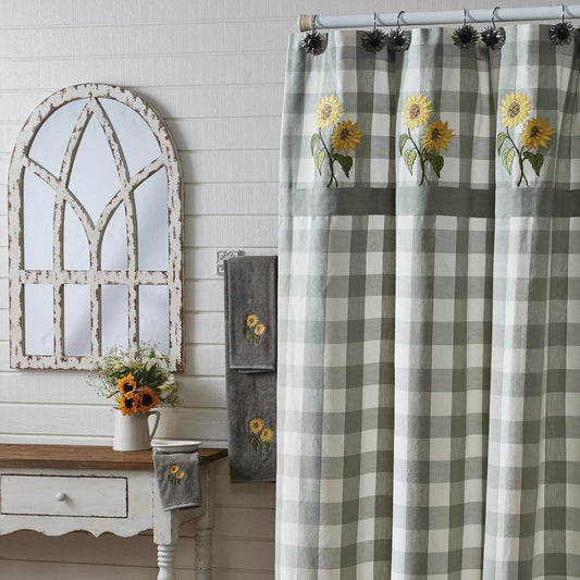 Park Design Wicklow Check Embroidered Shower Curtain