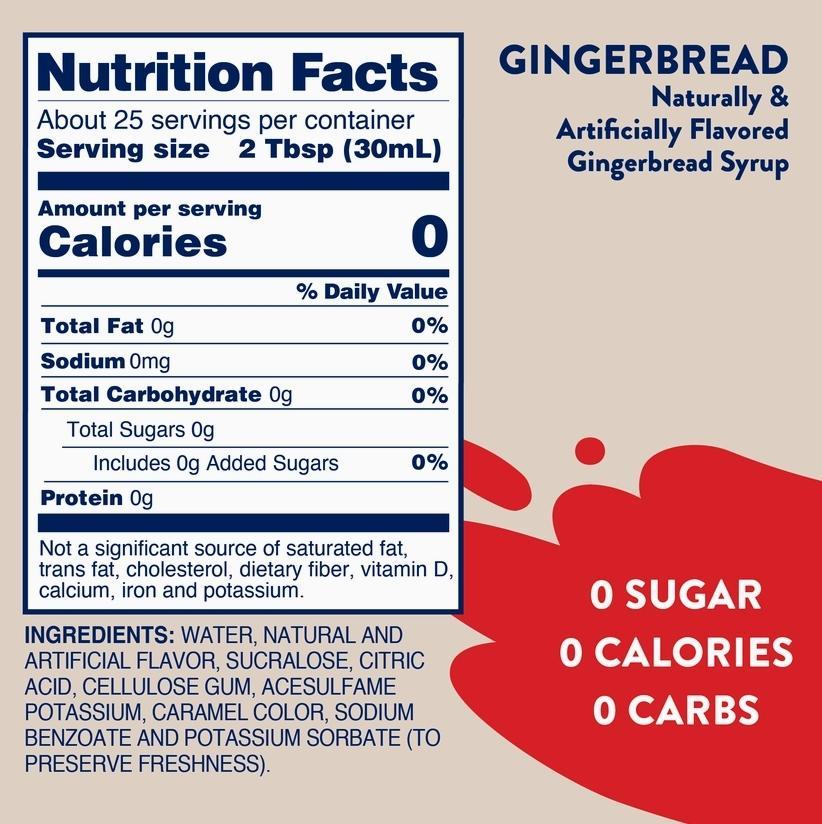 Jordan's Skinny Mixes Sugar Free Gingerbread Syrup