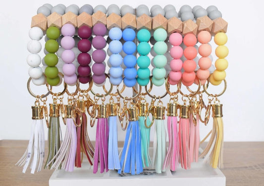Silicone Bead Keychain Wristlet