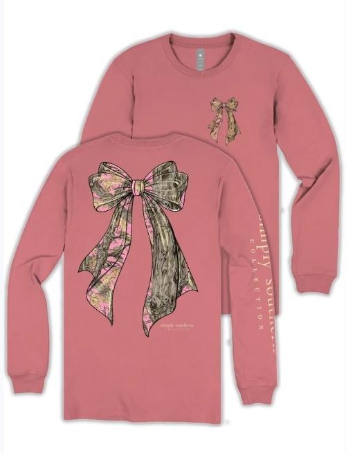 Simply Southern Long Sleeve Tree Camo Bow Tee