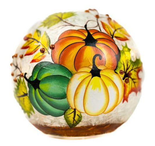 Triple Pumpkin - Crackle Glass Orb