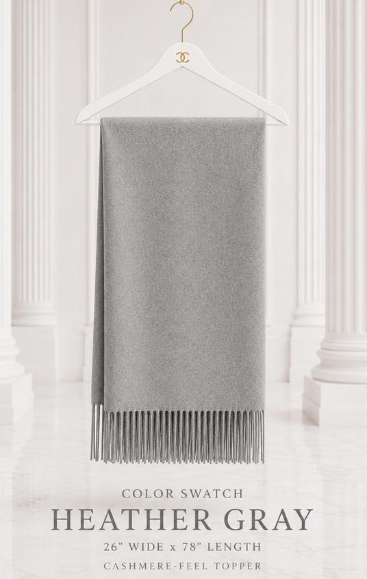 Luxurious Cashmere Blend Shawl Stole with Fringe