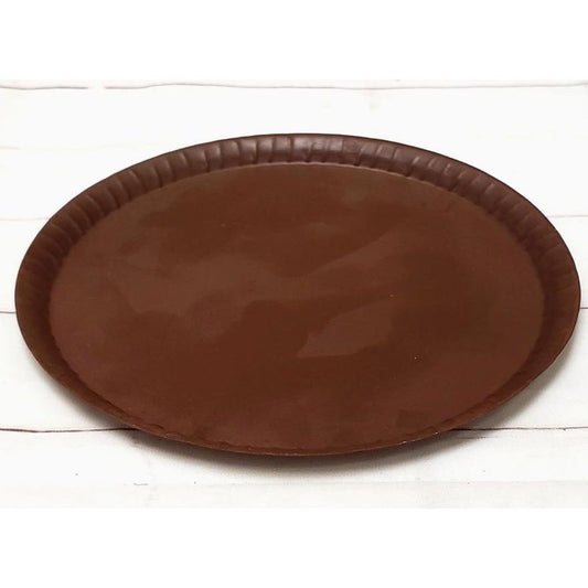 Metal Candle Pan w/ Fluted Edge - Rust