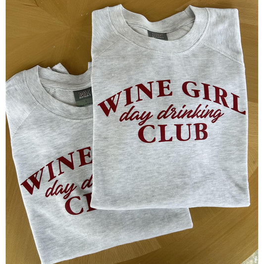 Wine Girl Day Drinking Club Crewneck Tee