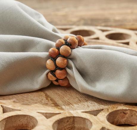 Wooden Beaded Napkin Ring