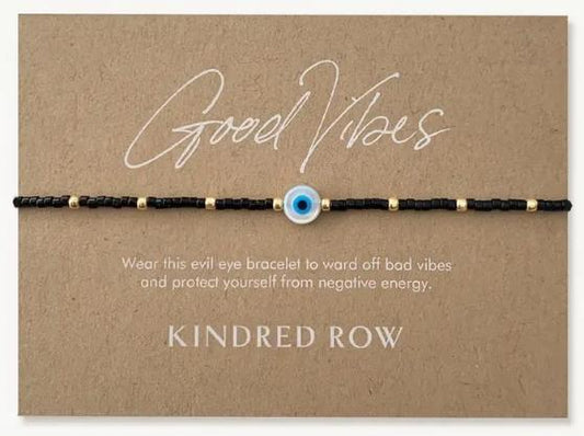 Evil Eye Beaded Bracelet (Black)