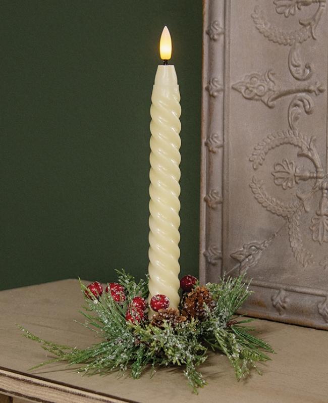 Icy Memories Mixed Pine & Berries Candle Ring - 1.5"