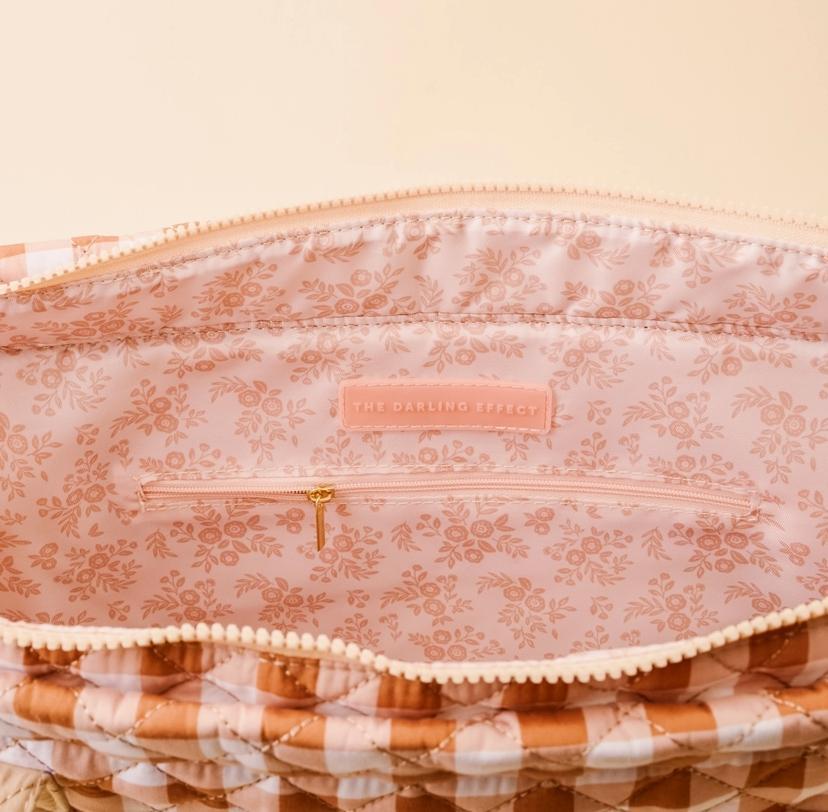 The Darling Effect Everyday Quilted Tote Bag Maple Gingham