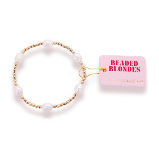 Beaded Blondes Pearl Poppi Bracelet in Gold
