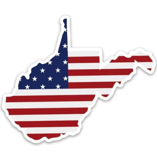 American Flag WV Sticker