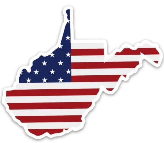 American Flag WV Sticker