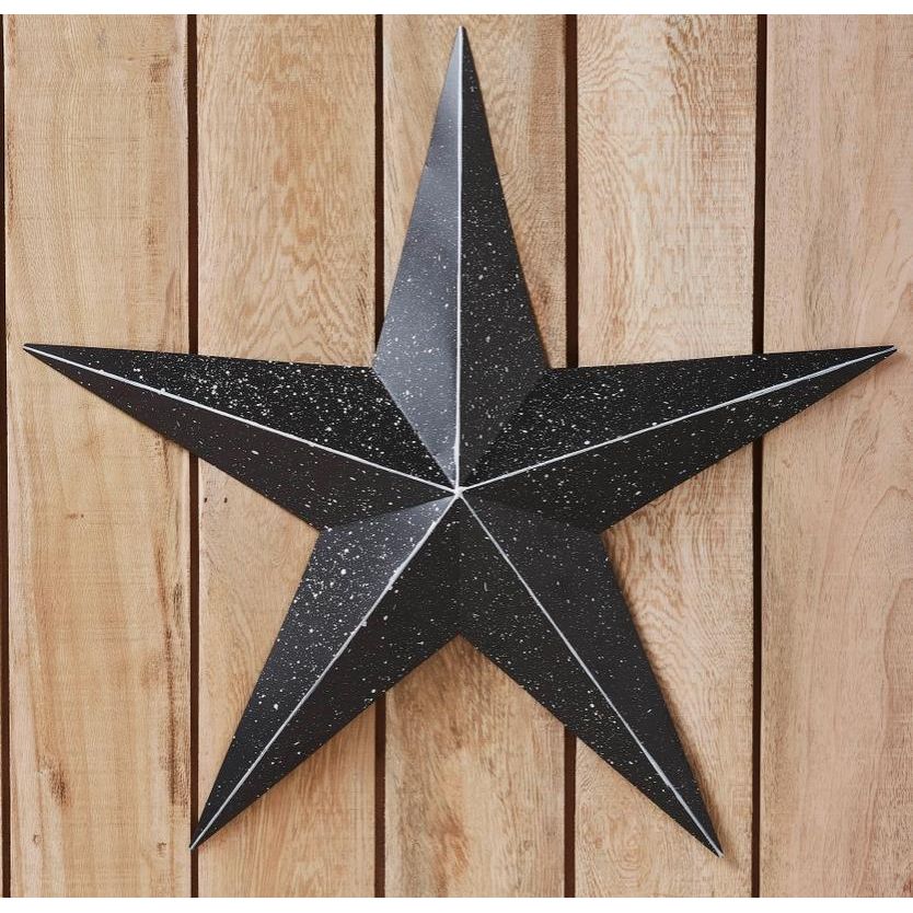 Metal Star Speckled Distressed Black 24x24