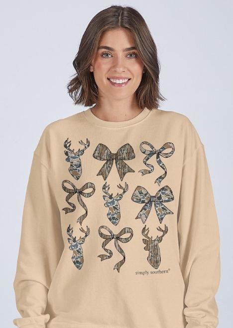 Simply Southern Deer Camo Crewneck