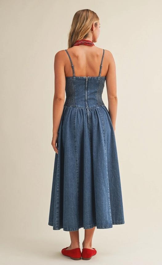 Detachable Strap Denim Dress