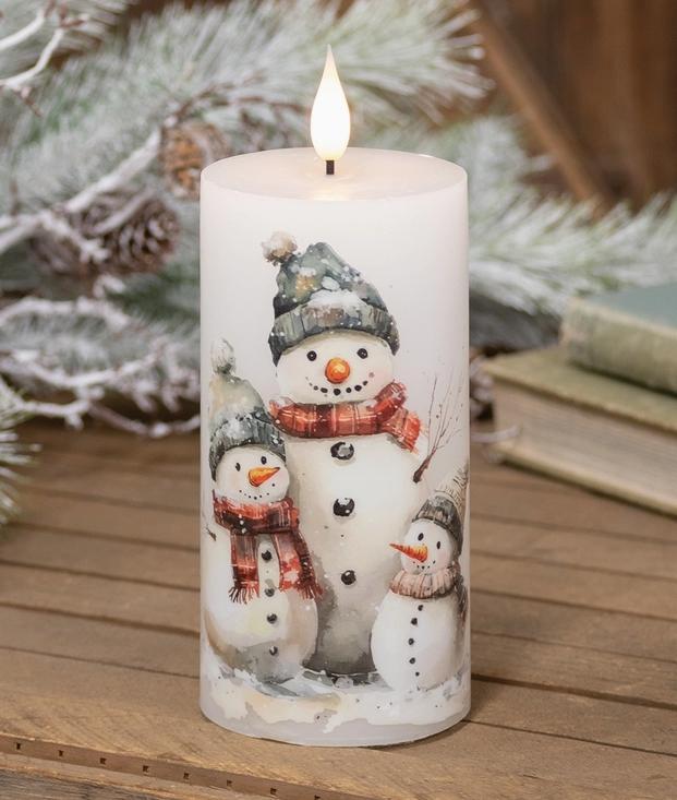 Snowman Family Timer Pillar