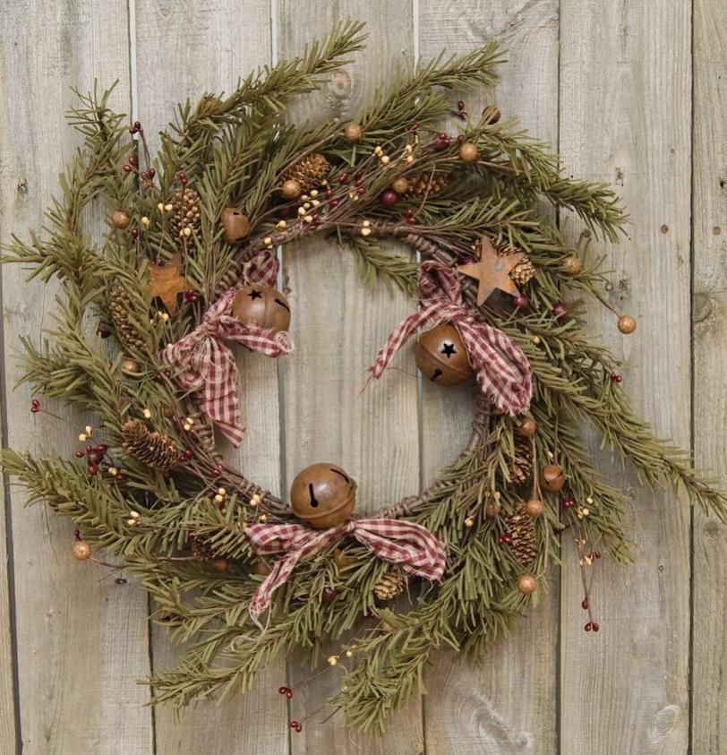 Rustic Holiday Pine Wreath 18"