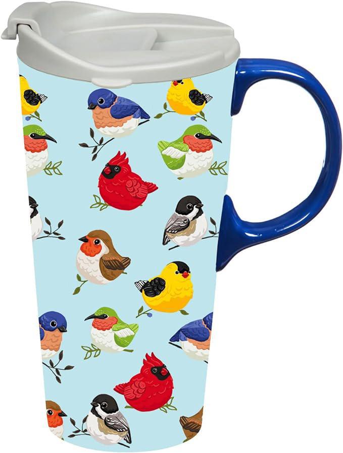 Ceramic Travel Mug (Portly Birds)