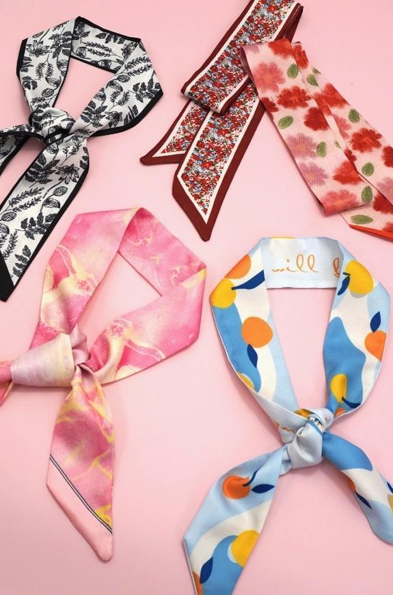 Soft Silky Skinny Twilly Scarf Necklace Wrap