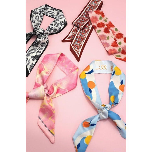 Soft Silky Skinny Twilly Scarf Necklace Wrap