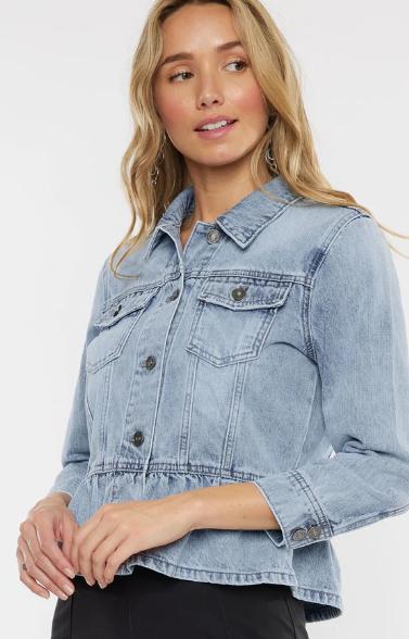 Marilou Peplum Denim Jacket